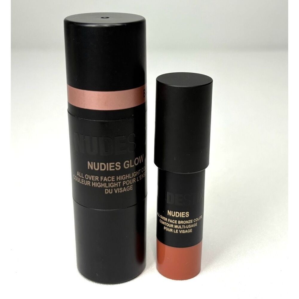 Nudestix Nudies Glow All Over Face Highlight Bubbly Bebe & Bronze Sunkissed Mini